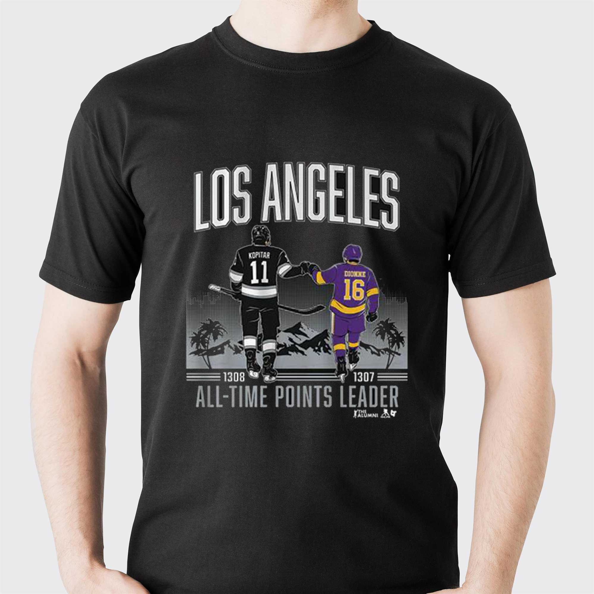 Anze Kopitar and Marcel Dionne Los Angeles All Time Points Leader Shirt Anze Kopitar and Marcel Dionne Los Angeles All Time Points Leader Shirt