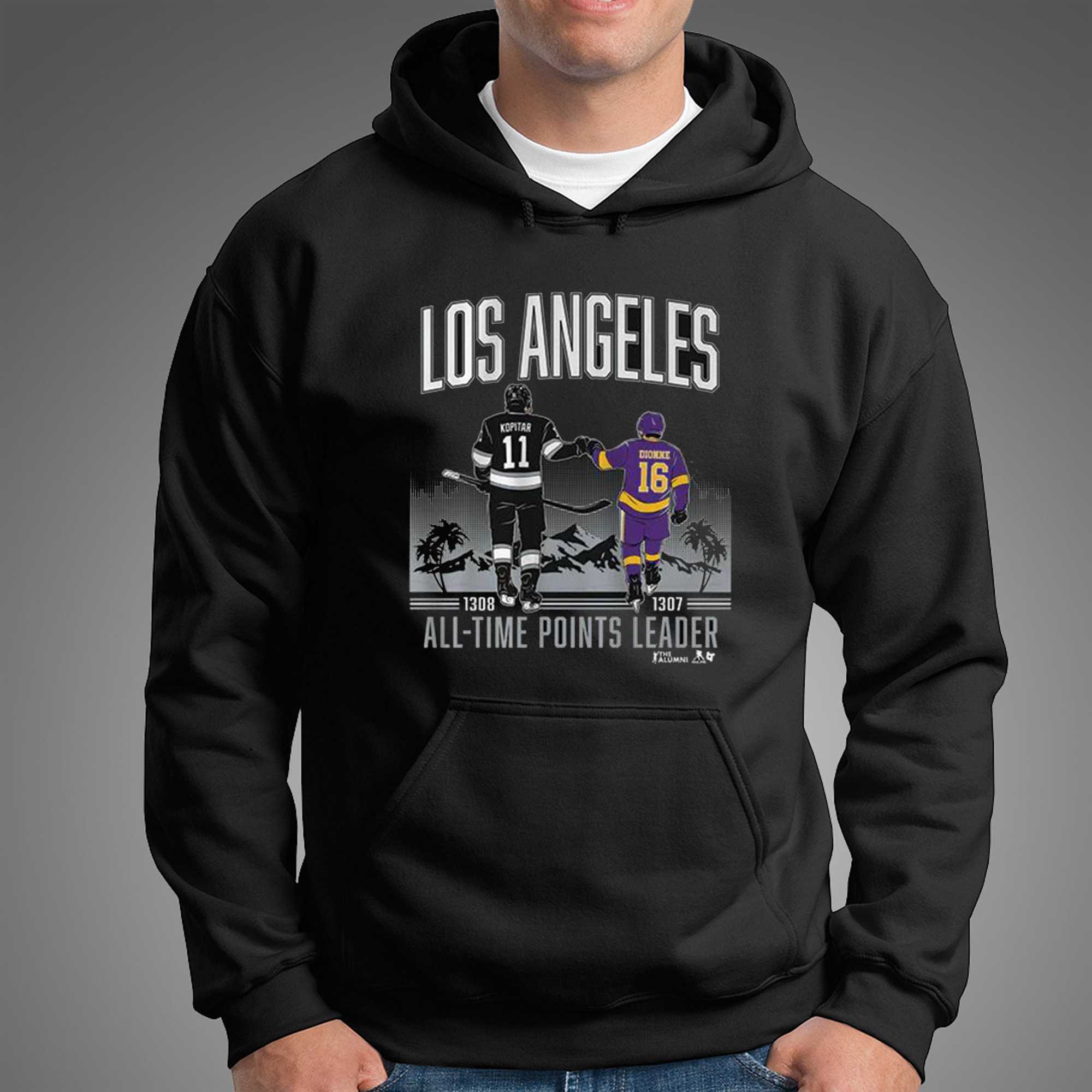 Anze Kopitar and Marcel Dionne Los Angeles All Time Points Leader Shirt Anze Kopitar and Marcel Dionne Los Angeles All Time Points Leader Shirt