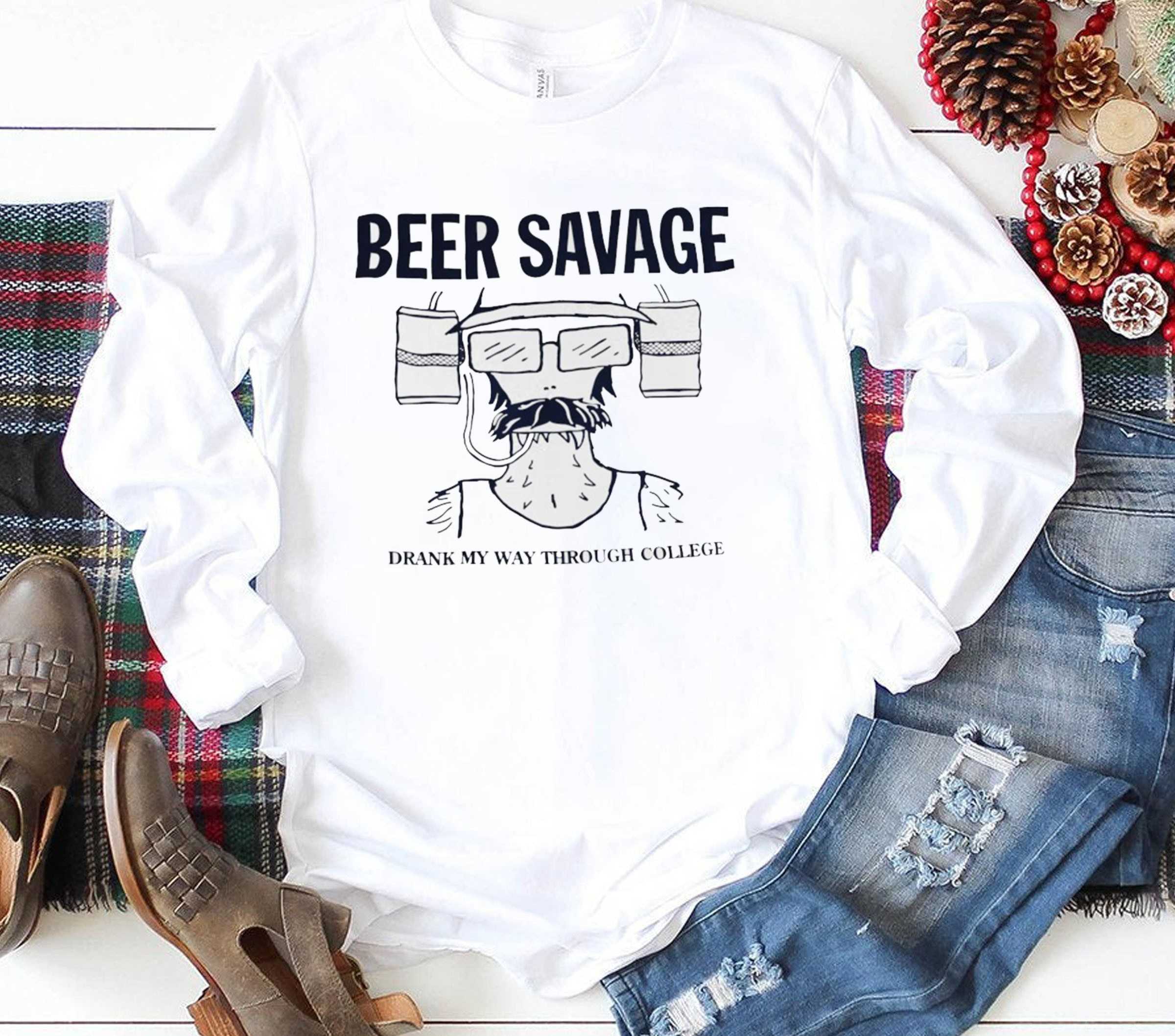 Beer Savage Drank My Way Through College Tee Beer Savage Drank My Way Through College Tee