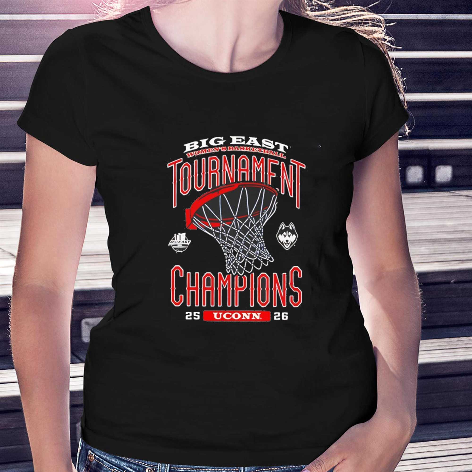 Big East Womens Basketball Tournament Champions 2025 Uconn Huskies Tee