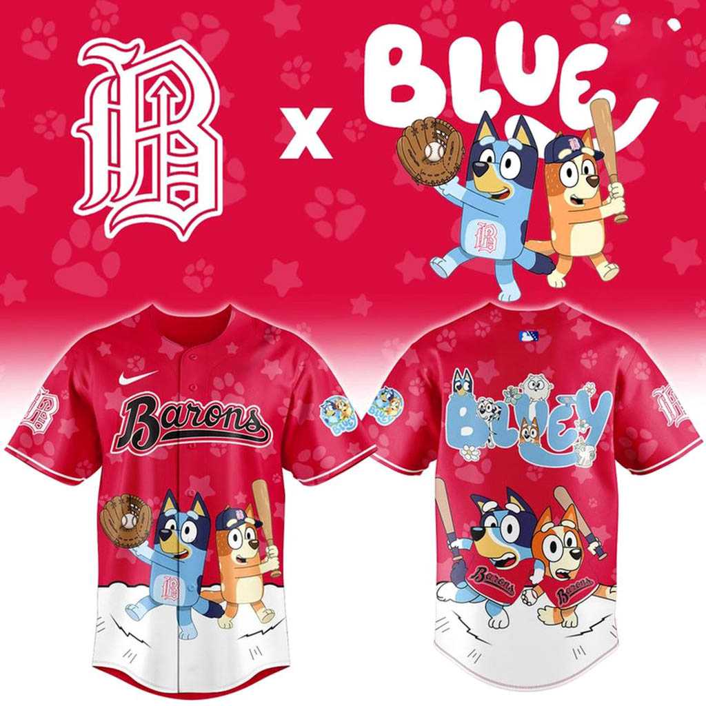 Birmingham Barons Bluey Night Limited Baseball Jersey Birmingham Barons Bluey Night Limited Baseball Jersey