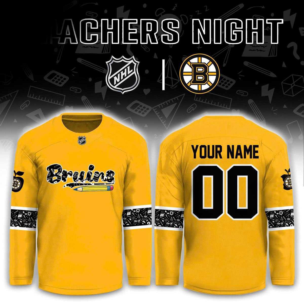 Boston Bruins Teacher Appreciation 2026 Night Hockey Jersey Boston Bruins Teacher Appreciation 2026 Night Hockey Jersey