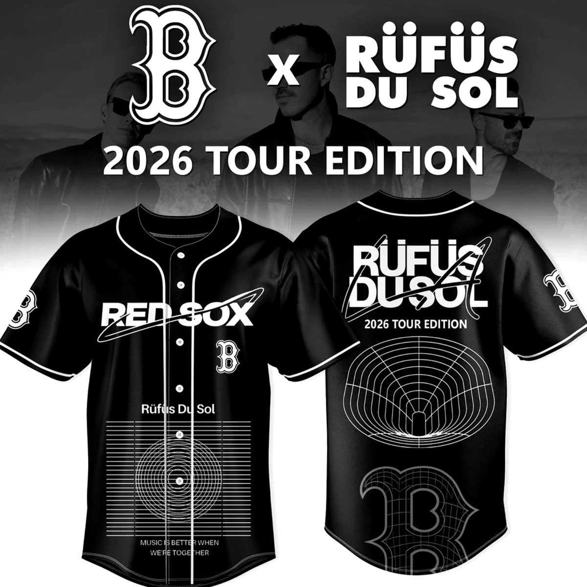 Boston Red Sox RUFUS DU SOL Tour 2026 Baseball Jersey Boston Red Sox RUFUS DU SOL Tour 2026 Baseball Jersey