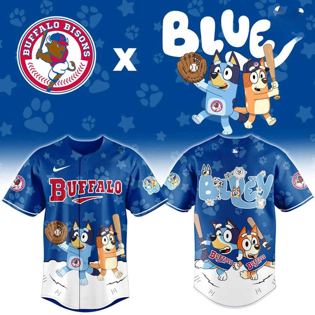 Buffalo Bisons Bluey Night Limited Baseball Jersey Buffalo Bisons Bluey Night Limited Baseball Jersey