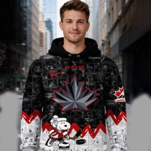 Canada Hockey Team Snoopy Peanuts Night 2026 National Pride Tee Hoodie 3 1.jpg