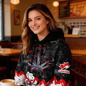 Canada Hockey Team Snoopy Peanuts Night 2026 National Pride Tee Hoodie 4 1.jpg
