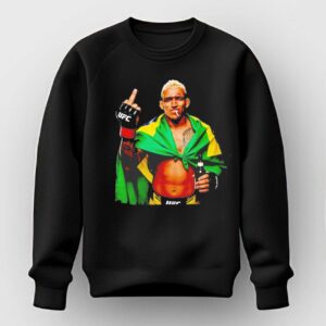 Charles Oliveira middle finger smoking and drinking beer Tee 2 1.jpg