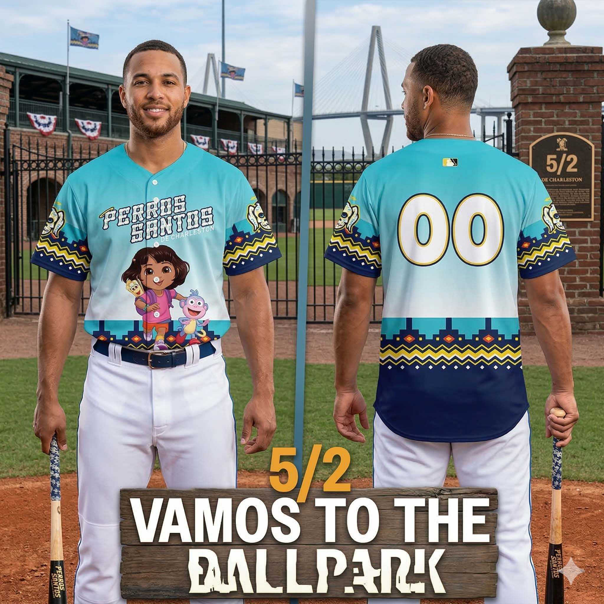 Charleston RiverDogs 80’s 90’s Rainbows Night 2026 Baseball Jersey Charleston RiverDogs 80’s 90’s Rainbows Night 2026 Baseball Jersey