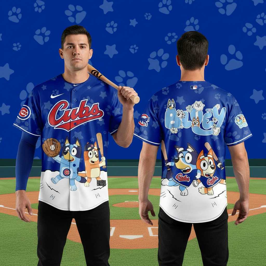 Chicago Cubs Bluey Night Limited Baseball Jersey