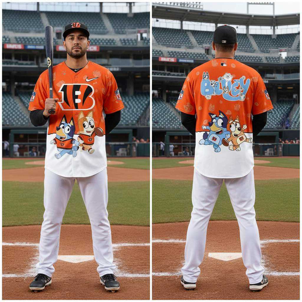 Buffalo Bills Bluey Night Baseball Jersey