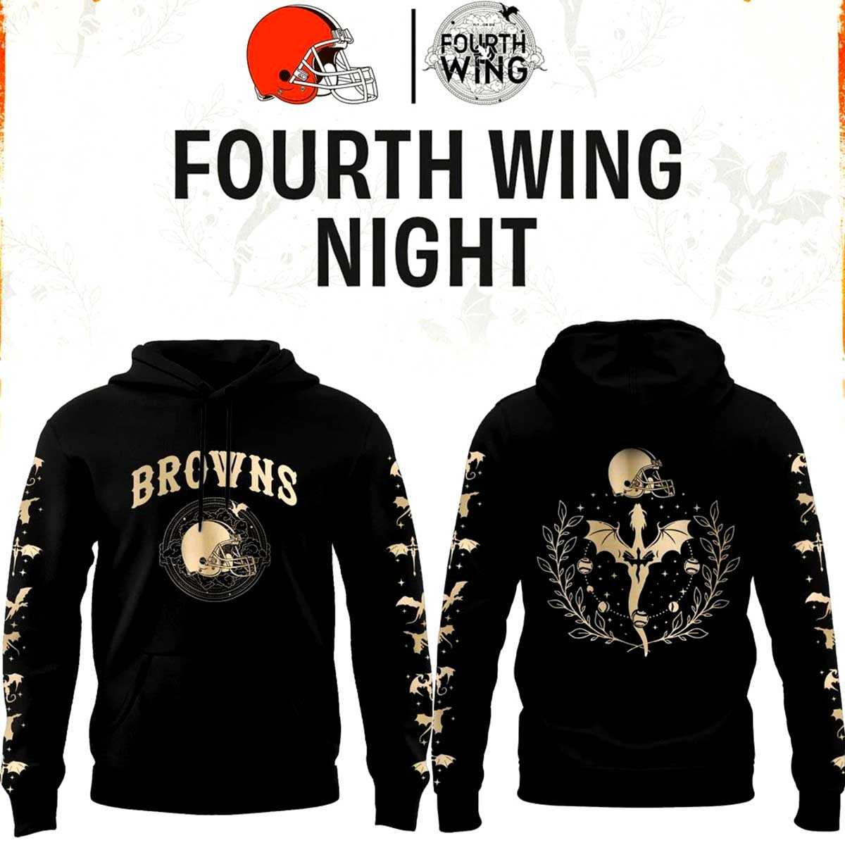 Cleveland Browns Fourth Wing Night Edition Hoodie Cleveland Browns Fourth Wing Night Edition Hoodie