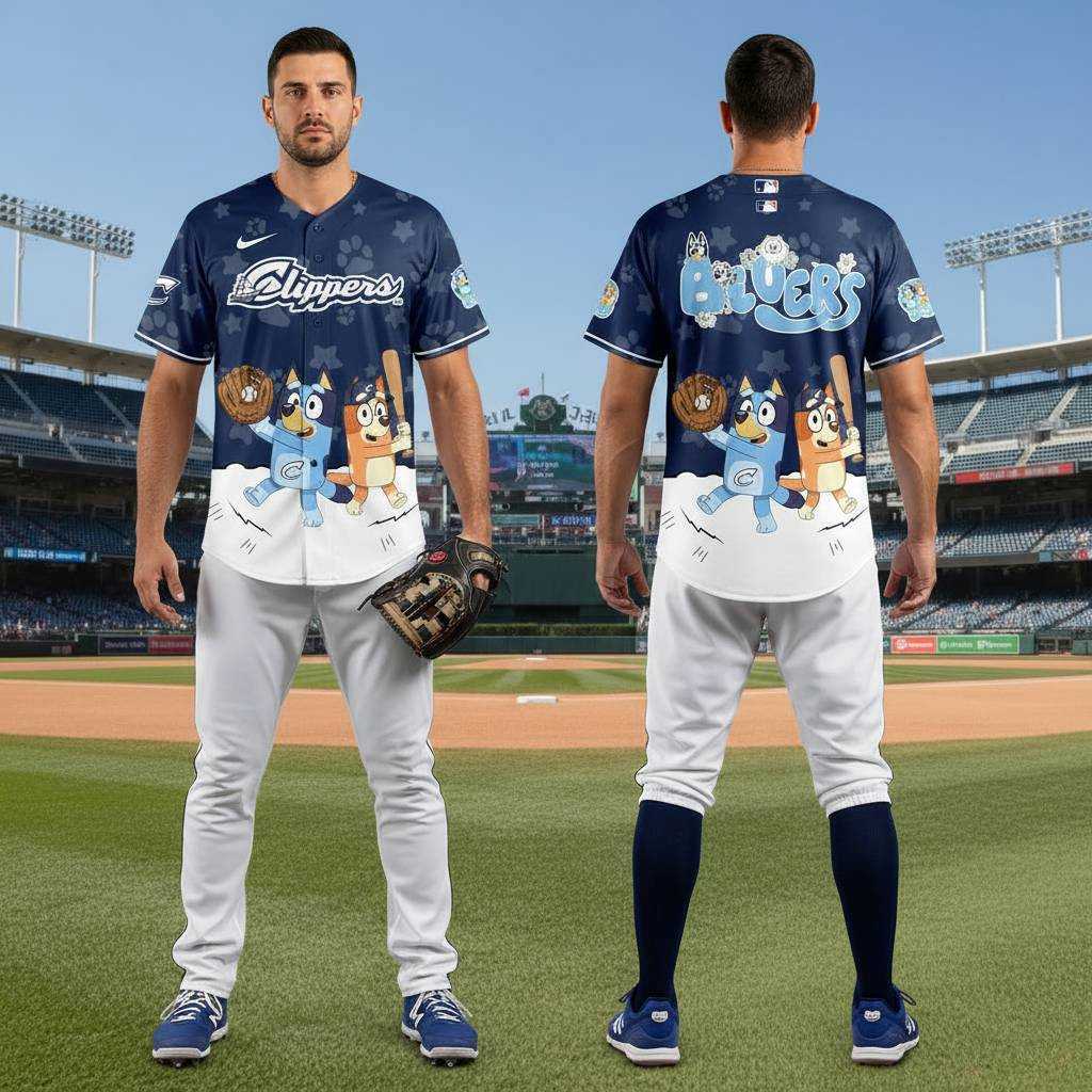 Charlotte Knights Bluey Night Limited Baseball Jersey Charlotte Knights Bluey Night Limited Baseball Jersey