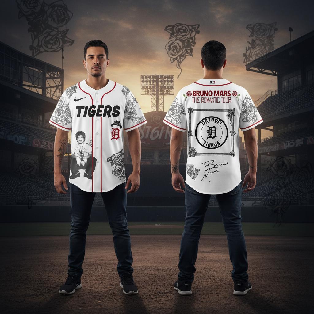 Detroit Tigers Bruno Mars Tour 2026 Baseball Jersey Detroit Tigers Bruno Mars Tour 2026 Baseball Jersey