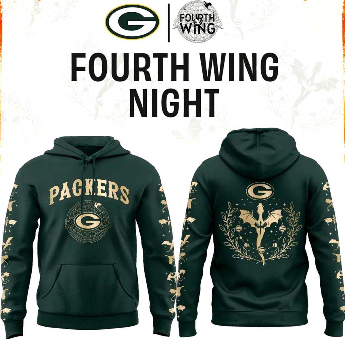 Green Bay Packers Fourth Wings Night 2026 Hoodie Green Bay Packers Fourth Wings Night 2026 Hoodie