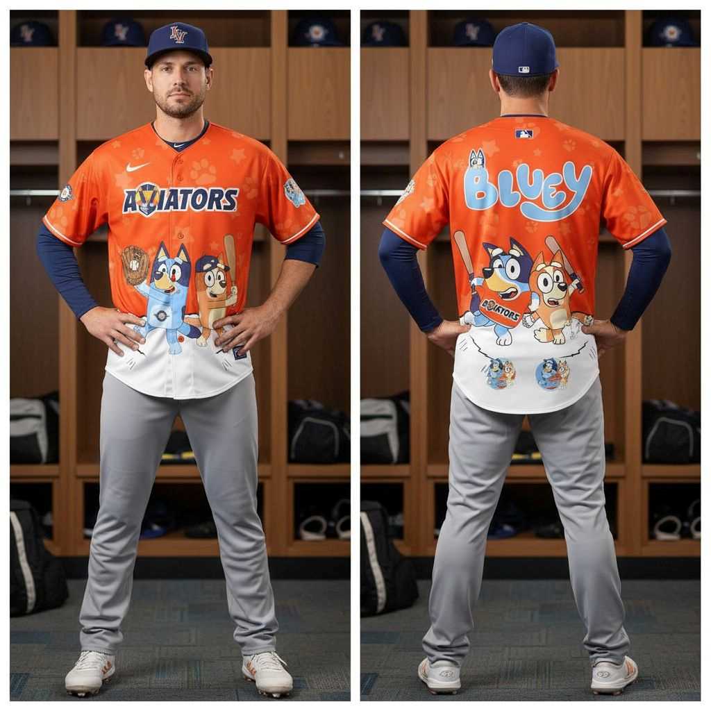 Lehigh Valley IronPigs Bluey Night Limited Edition Baseball Jersey