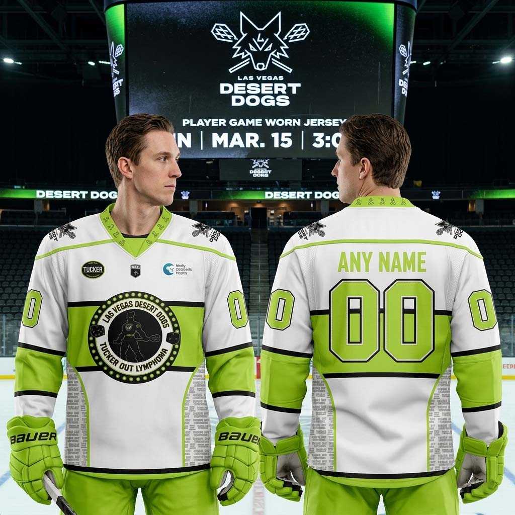 Las Vegas Desert Dogs Tucker Out Night 2026 Custom Hockey Jersey Las Vegas Desert Dogs Tucker Out Night 2026 Custom Hockey Jersey