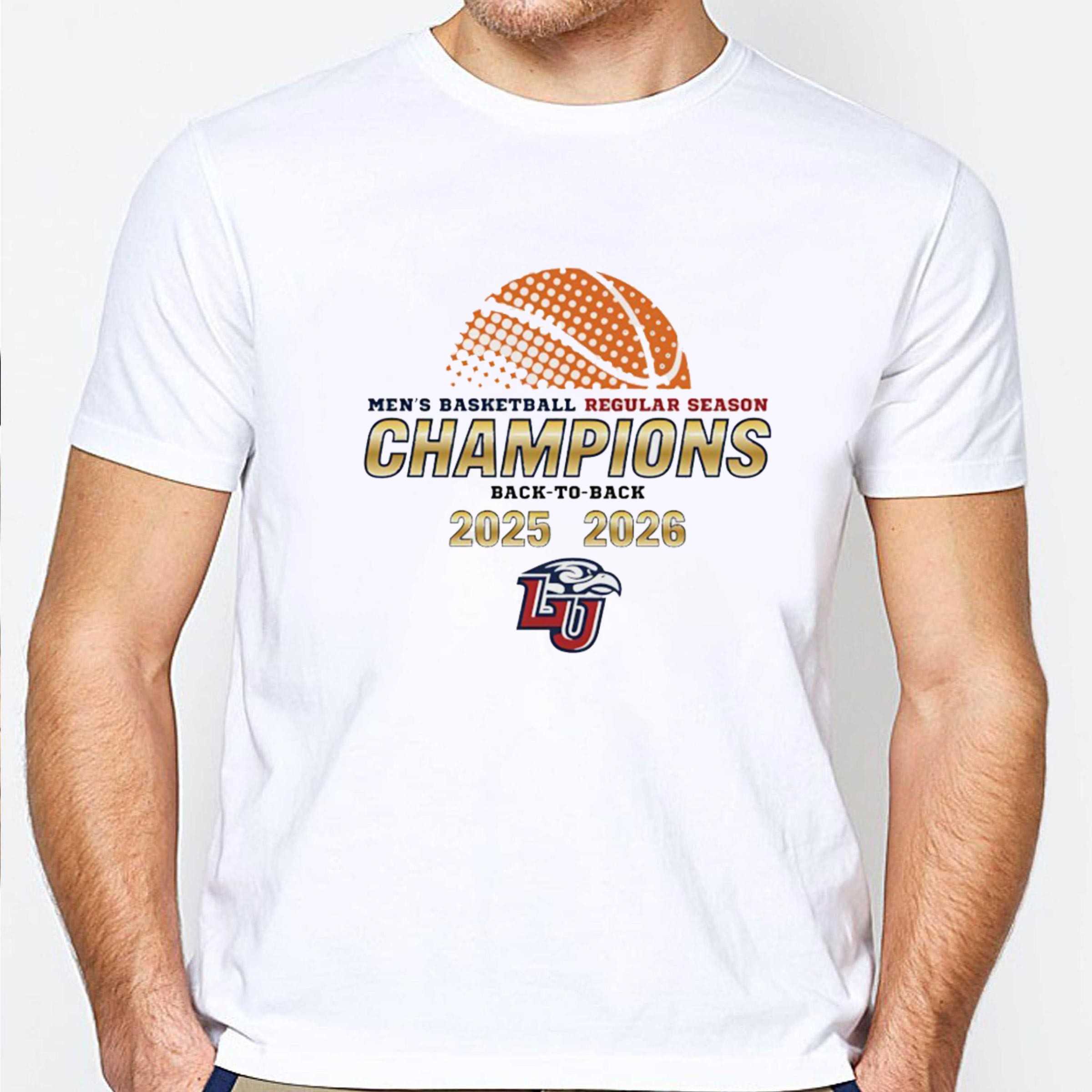 Liberty Flames Mens Basketball Regular Seasons Champions Back To Back 2025 2026 Tee Liberty Flames Mens Basketball Regular Seasons Champions Back To Back 2025 2026 Tee