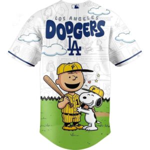 Los Angeles Dodgers Peanuts Gang Cartoon Baseball Jersey 3 1.jpg