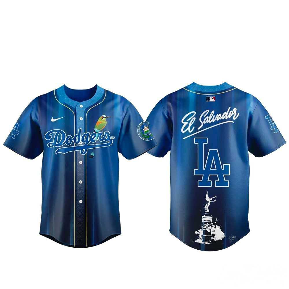 Los Angeles Dodgers Salvadoran Heritage Day 2026 Baseball Jersey Los Angeles Dodgers Salvadoran Heritage Day 2026 Baseball Jersey