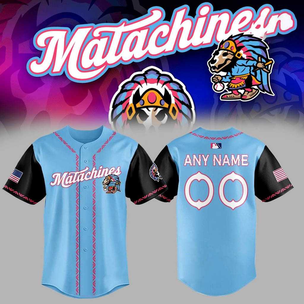 Matachines Custom Baseball Jersey Sky Blue Matachines Custom Baseball Jersey Sky Blue