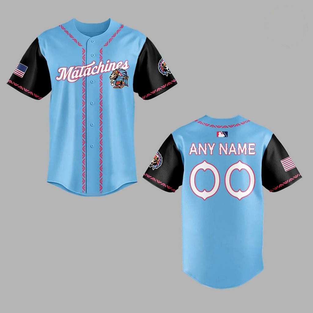 Matachines Custom Baseball Jersey Sky Blue Matachines Custom Baseball Jersey Sky Blue