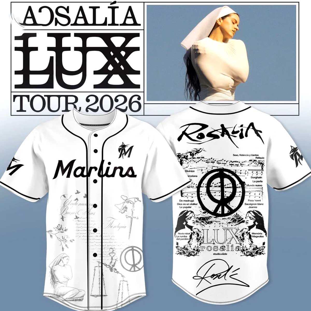 Los Angeles Dodgers Rosalia LUX Tour 2026 Baseball Jersey