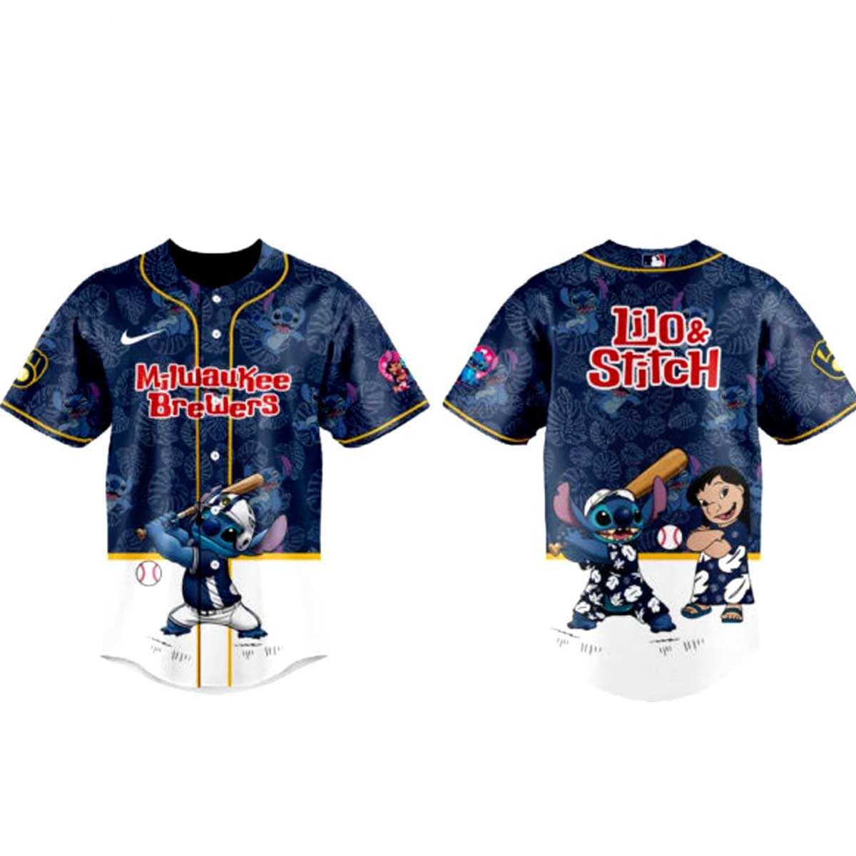Milwaukee Brewers Lilo Stitch Night 2026 Baseball Jersey Milwaukee Brewers Lilo Stitch Night 2026 Baseball Jersey