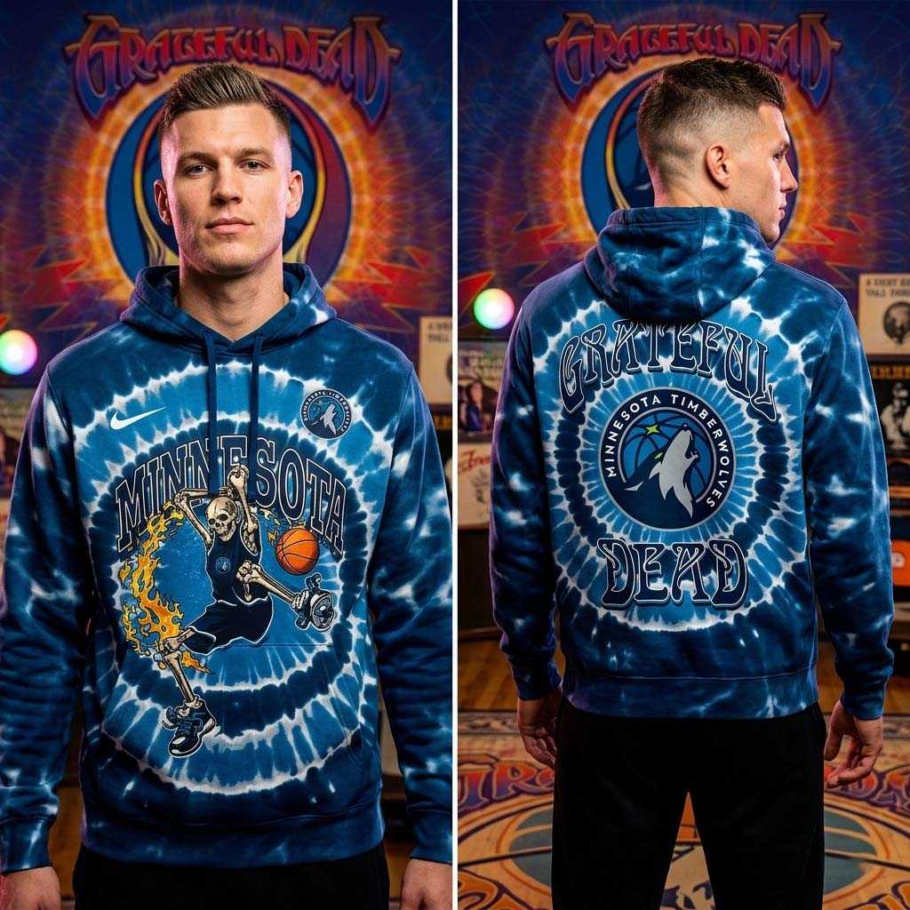 Minnesota Timberwolves Grateful Dead Skeleton Dunker 2026 Hoodie Tee Minnesota Timberwolves Grateful Dead Skeleton Dunker 2026 Hoodie Tee