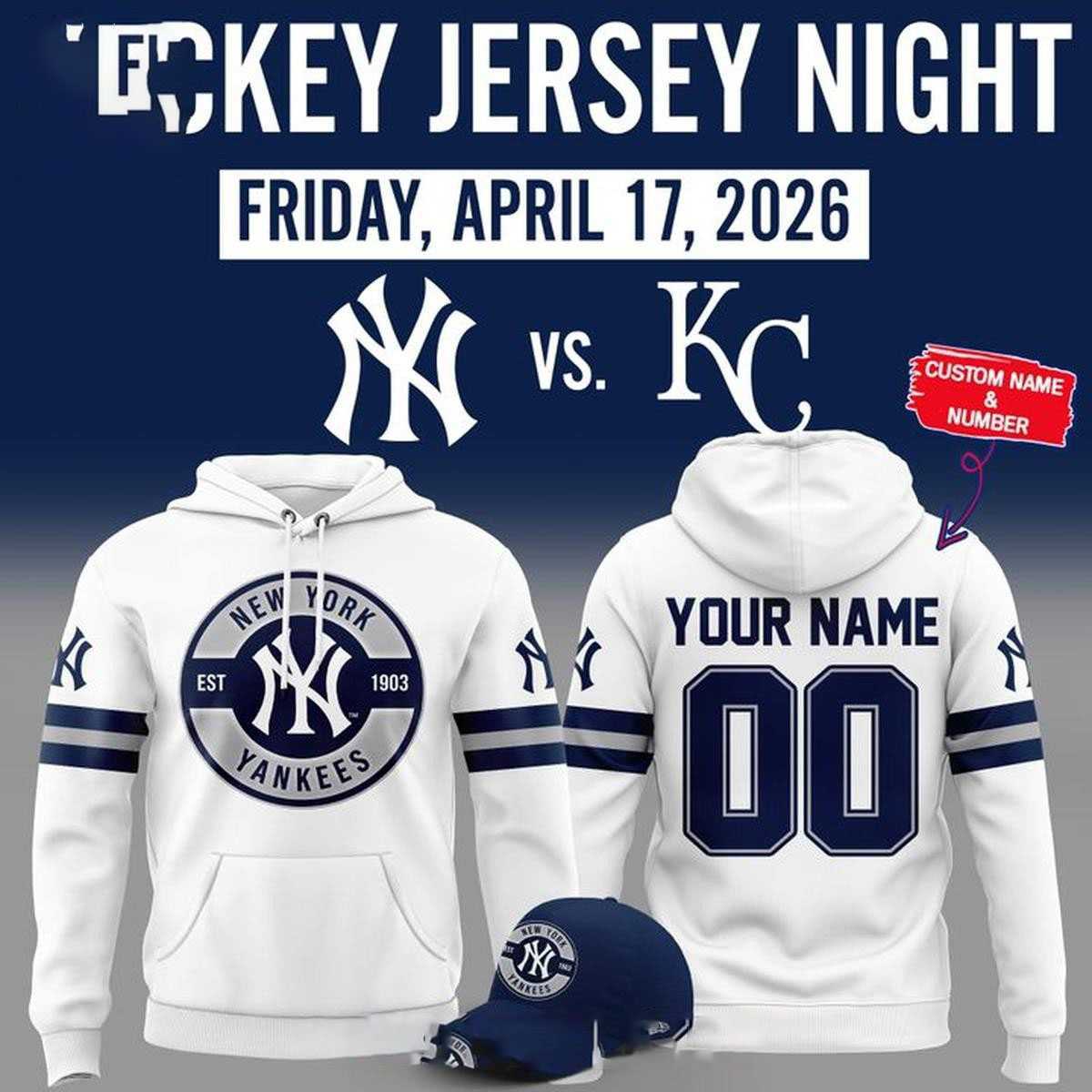 N Y Yankees Hockey Jersey Night 2026 Hoodie T- Shirt N Y Yankees Hockey Jersey Night 2026 Hoodie T- Shirt