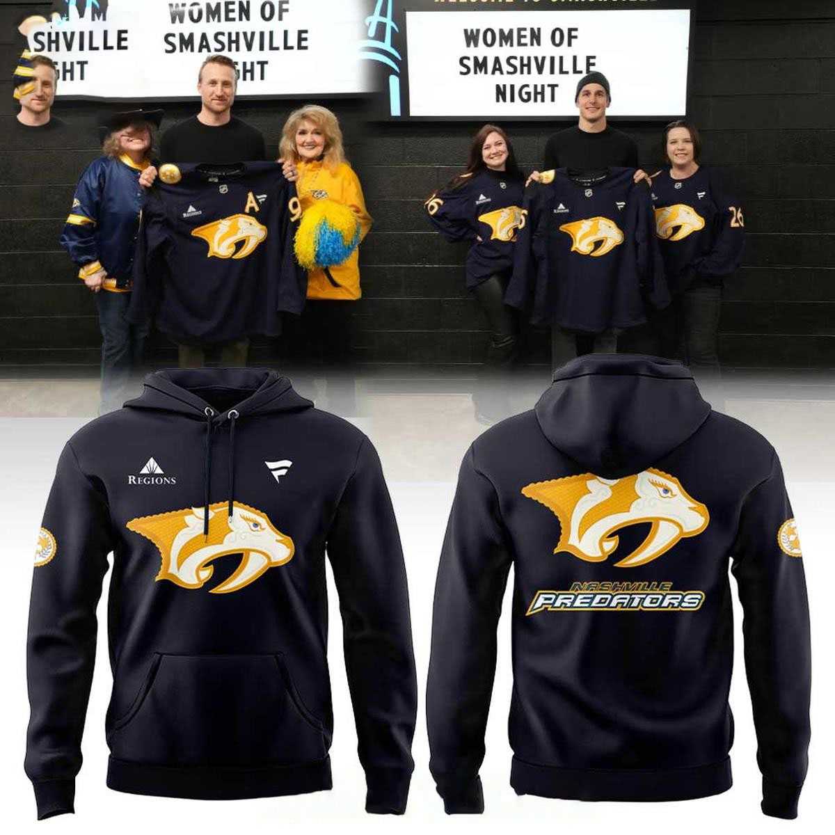 Nashville Predators 2026 Women Of Smashville Tribute Night Hoodie T- Shirt Nashville Predators 2026 Women Of Smashville Tribute Night Hoodie T- Shirt