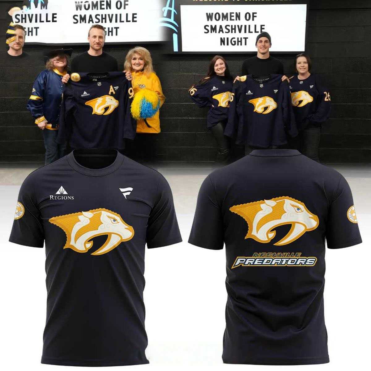 Nashville Predators 2026 Women Of Smashville Tribute Night Hoodie T- Shirt Nashville Predators 2026 Women Of Smashville Tribute Night Hoodie T- Shirt