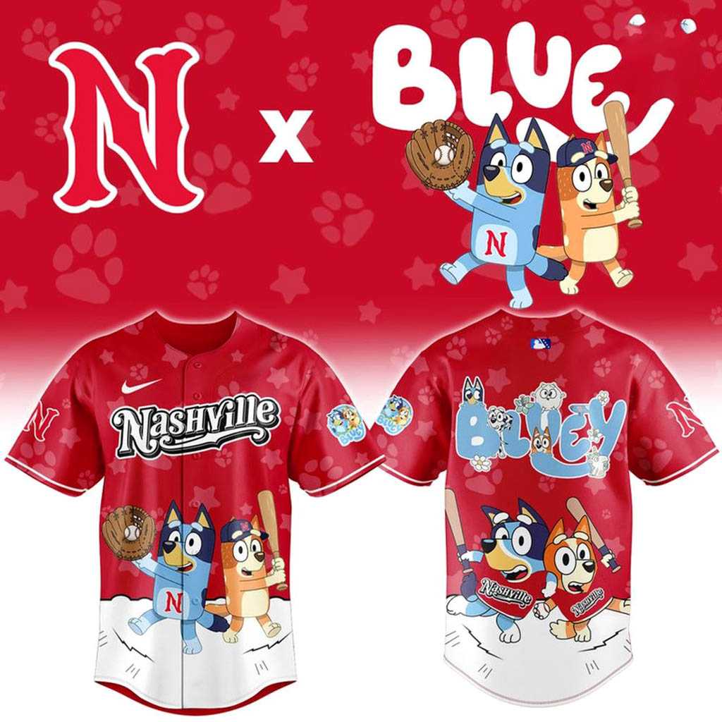 Nashville Sounds Bluey Night Limited Edition Baseball Jersey Nashville Sounds Bluey Night Limited Edition Baseball Jersey