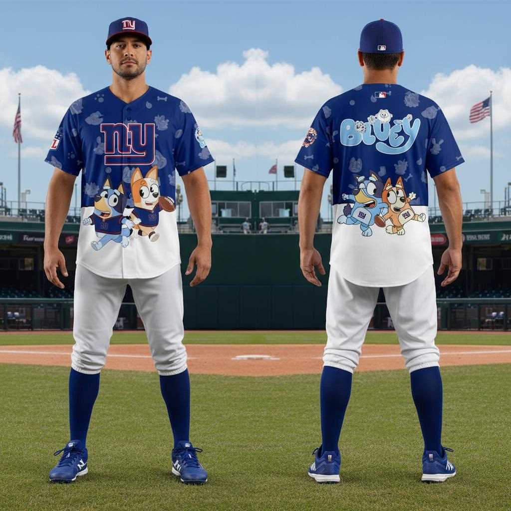 New York Jets Bluey Night Baseball Jersey