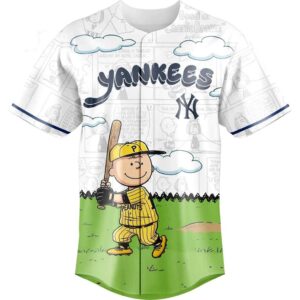 New York Yankees Peanuts Gang Cartoon Baseball Jersey