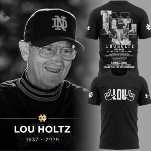 Notre Dame Fighting Irish Legacy Of Lou Holtz 1937 2026 Tee Hoodie 2 1.jpg