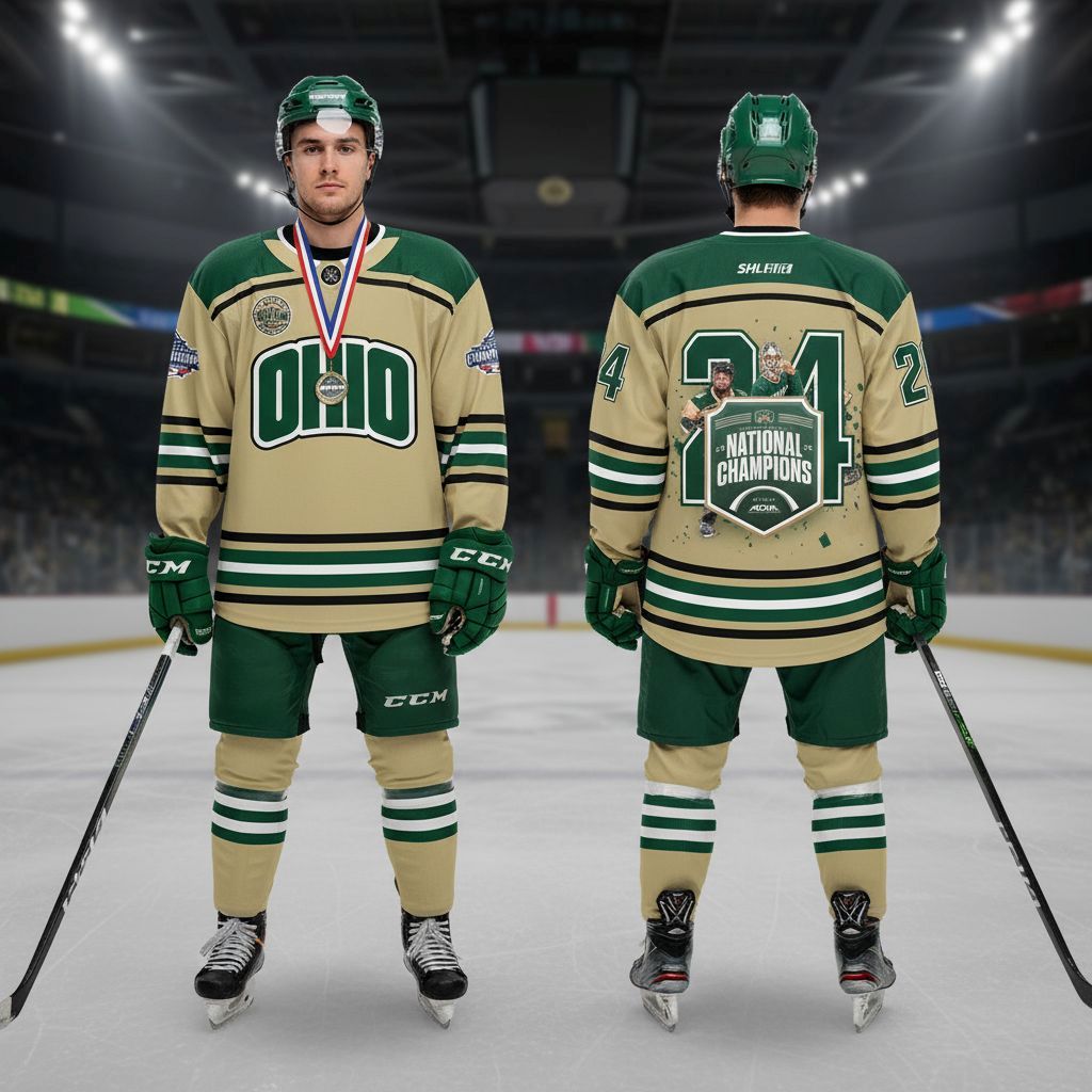 Ohio Bobcats ACHA Division 1 National Champions 2026 Custom Hockey Jersey