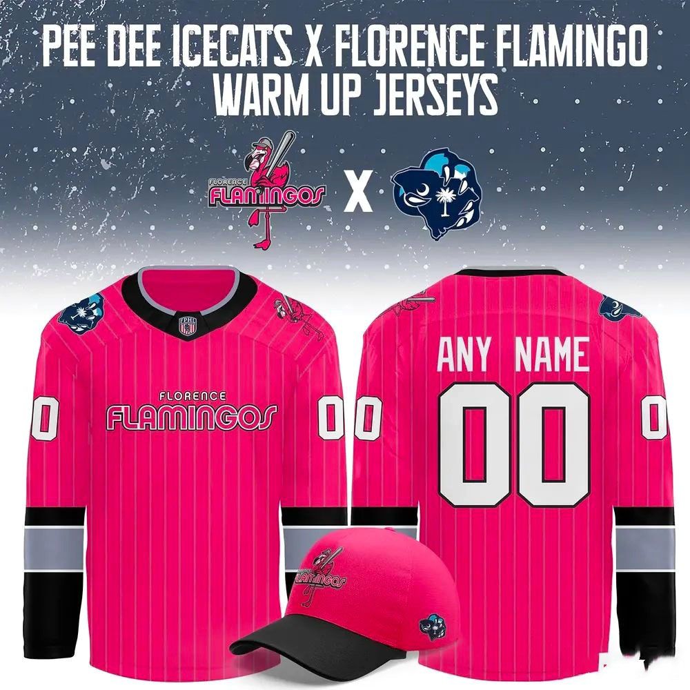 Pee Dee IceCats Florence Flamingos Warm Up 2026 Jersey Pee Dee IceCats Florence Flamingos Warm Up 2026 Jersey