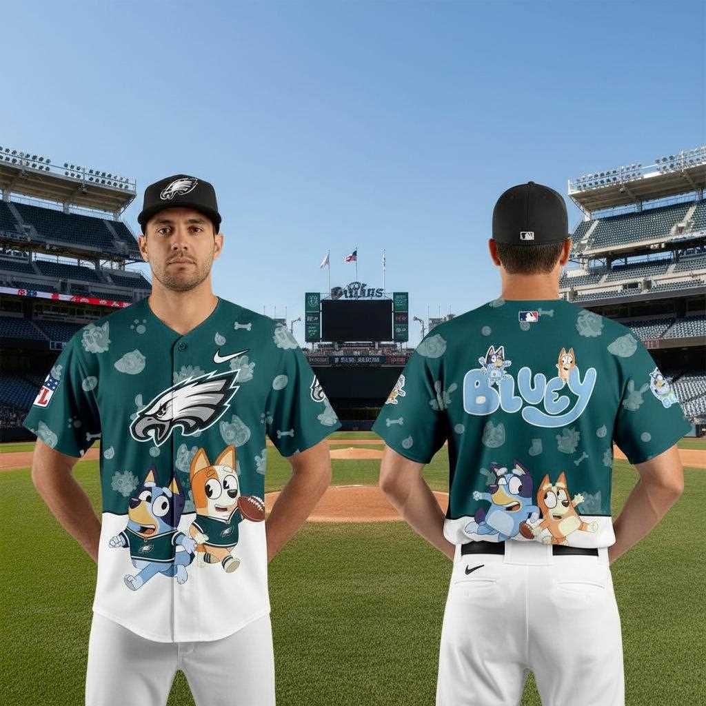 New York Jets Bluey Night Baseball Jersey