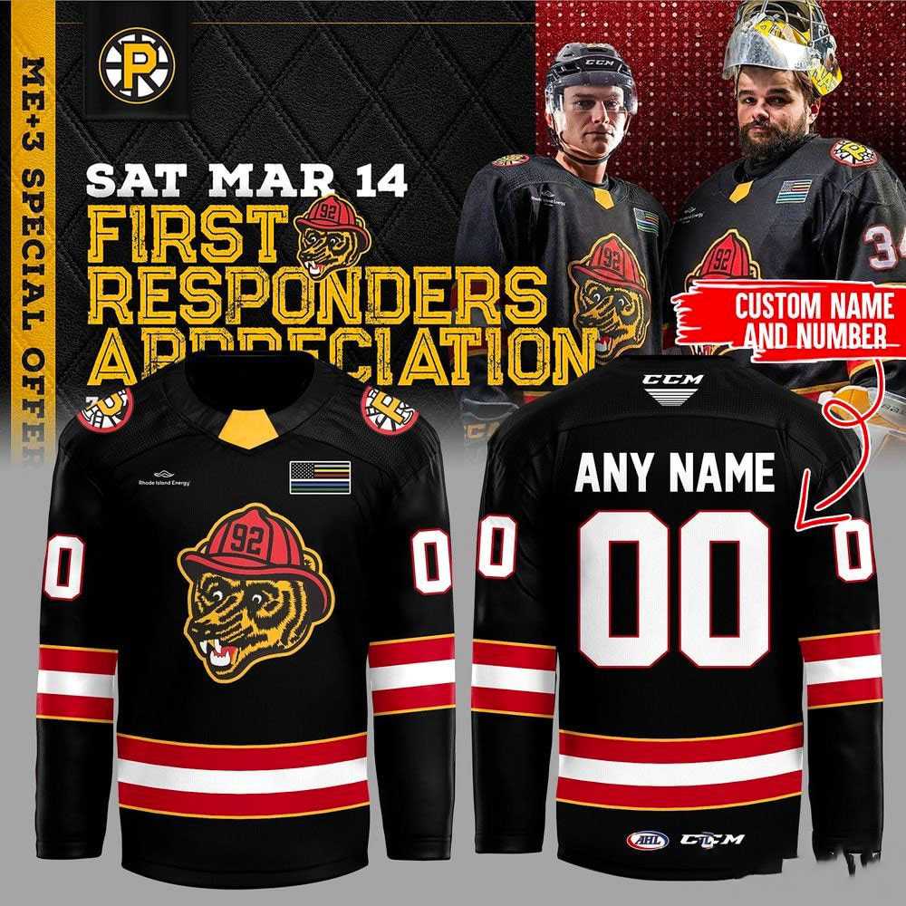 Providence Bruins First Responders 2026 Limited Custom Hockey Jersey