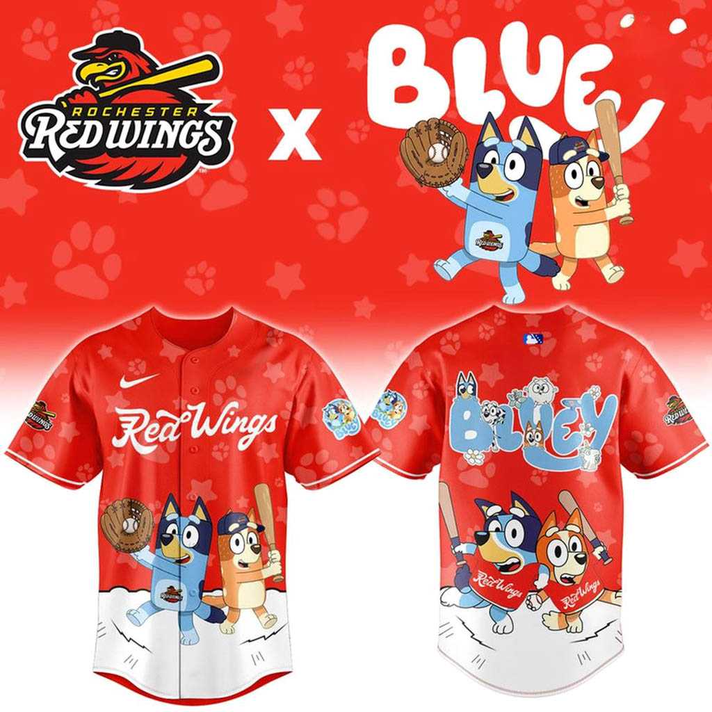 Rochester Red Wings Bluey Night Limited Baseball Jersey Rochester Red Wings Bluey Night Limited Baseball Jersey