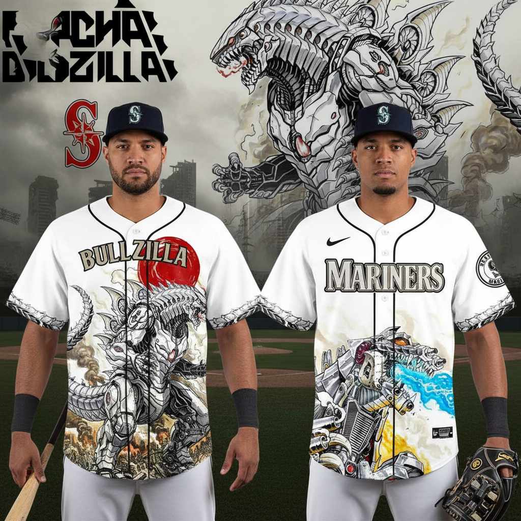 Seattle Mariners MechaGodzilla Monster Edition Baseball Jersey Seattle Mariners MechaGodzilla Monster Edition Baseball Jersey