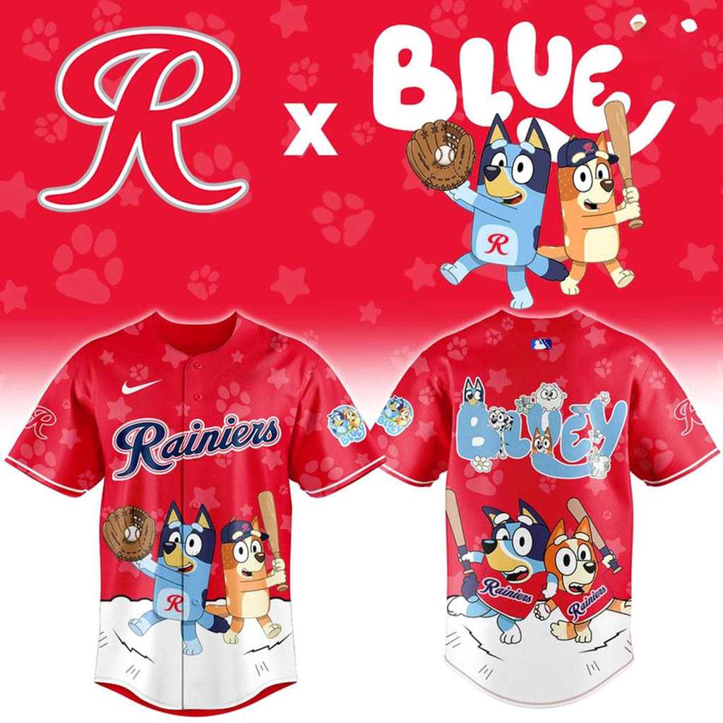 Tacoma Rainiers Bluey Night Limited Baseball Jersey Tacoma Rainiers Bluey Night Limited Baseball Jersey