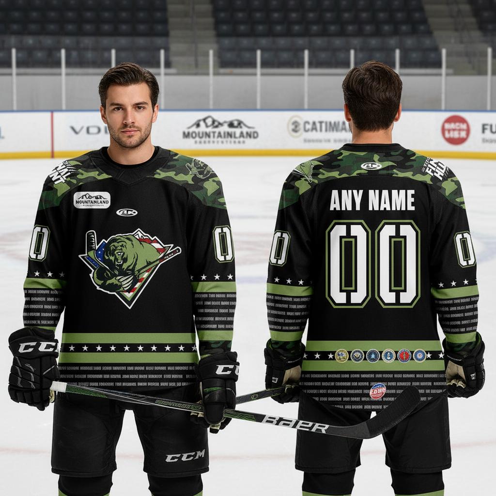 Utah Grizzlies Military Night 2026 Custom Hockey Jersey Utah Grizzlies Military Night 2026 Custom Hockey Jersey