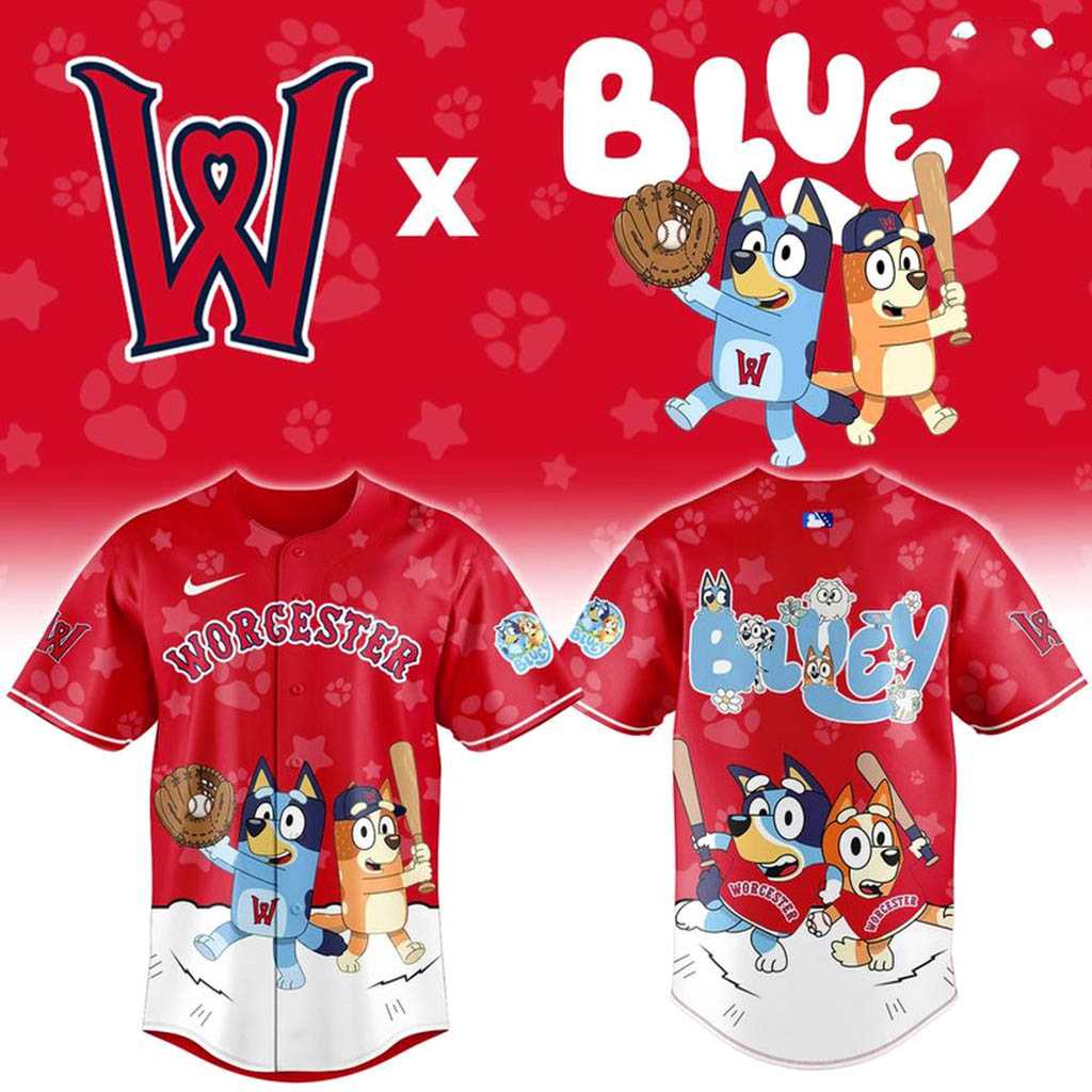 Worcester Red Sox Bluey Night Limited Baseball Jersey Worcester Red Sox Bluey Night Limited Baseball Jersey